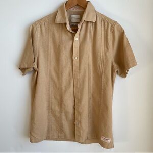 Scotch and Soda Linen Viscose Short Sleeve Button Down Shirt